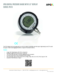 Thumbnail of document Data Sheet - PG10 Digital Pressure Gauge